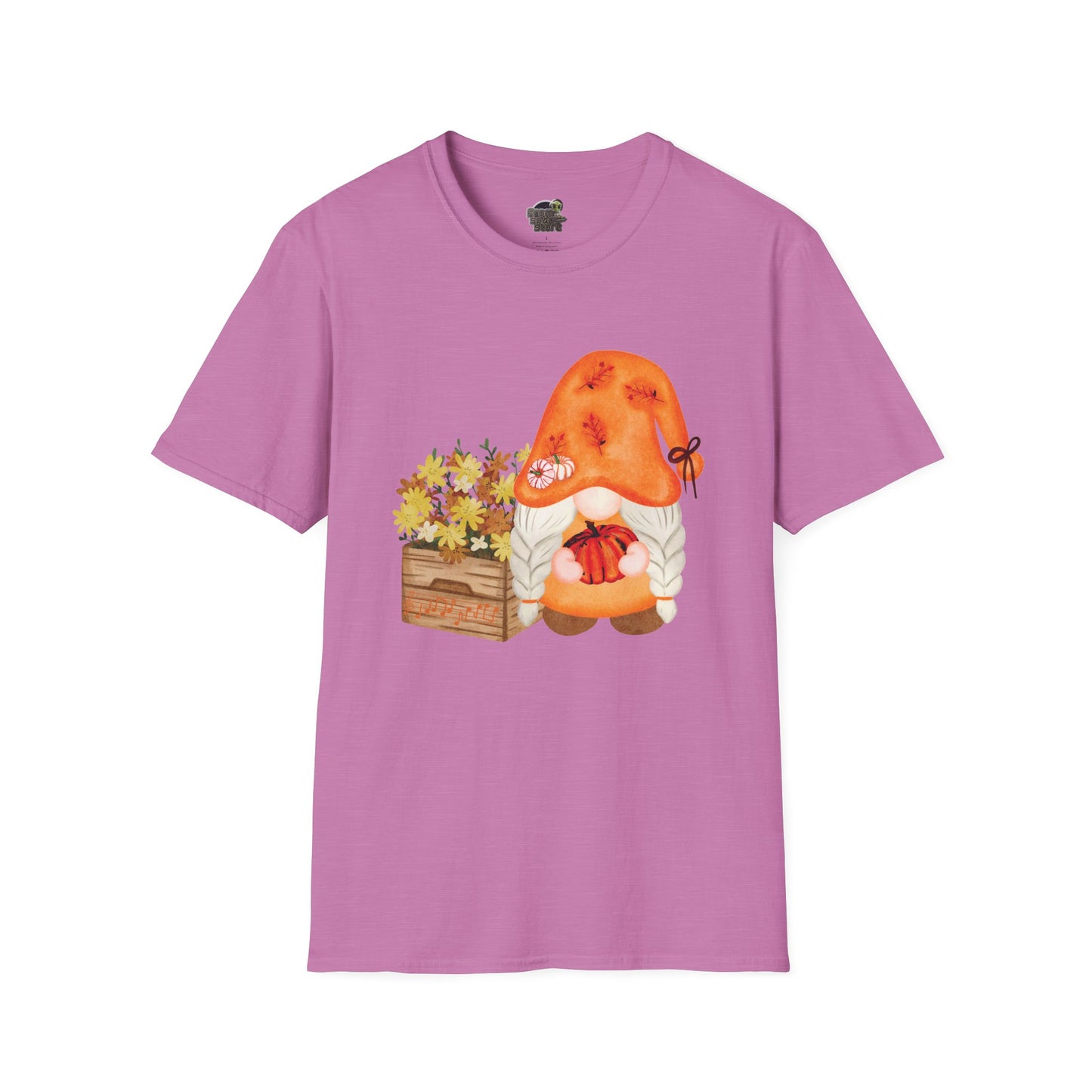 Flower Pot Gnome Unisex T-Shirt: Autumnal Charm & Secret Melodies Heather Radiant Orchid