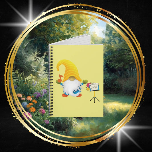 Gnome Musician Spiral Notebook | Unique Practice Log & Music Gift
