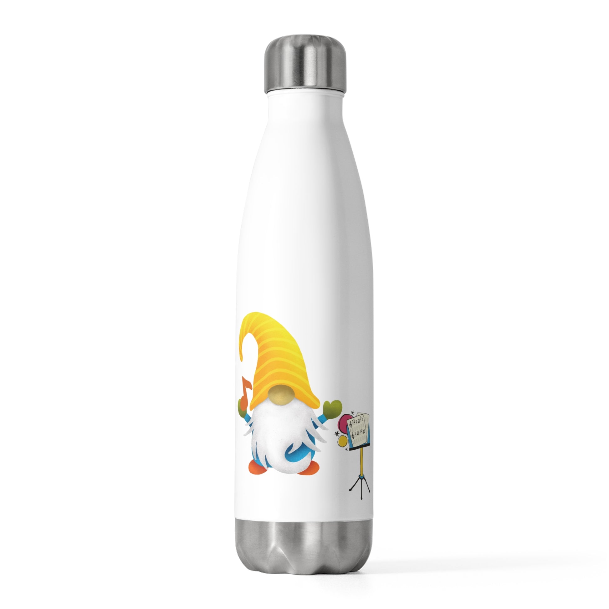 Melodies on the Go: Gnome Music Stand Insulated Water Bottle!