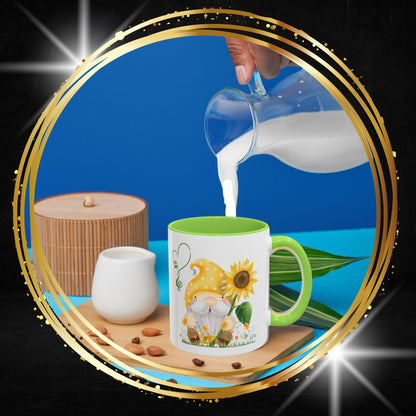 The Sun Seeker: Mystical Gnome Sunflower Mug