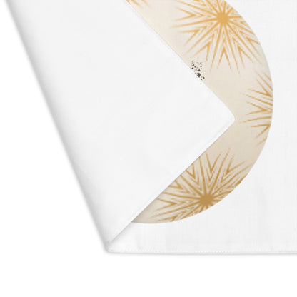 Holiday Paw Print Placemat used as cute kitchen decor. A quality piece of textile art that makes a huge difference to Christmas Day decor.