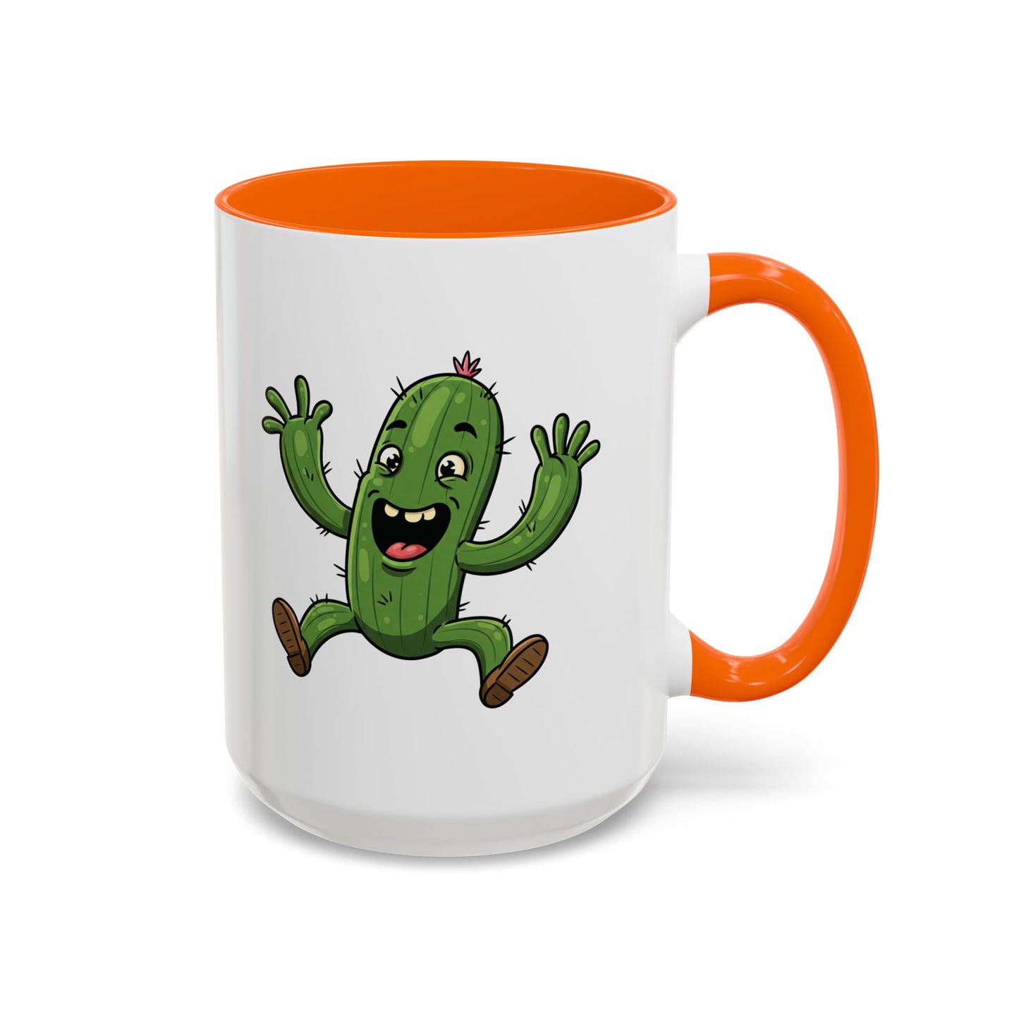 Cactus Mania Happy Jumping Cactus Mug - Cheerful Ceramic Coffee Cup