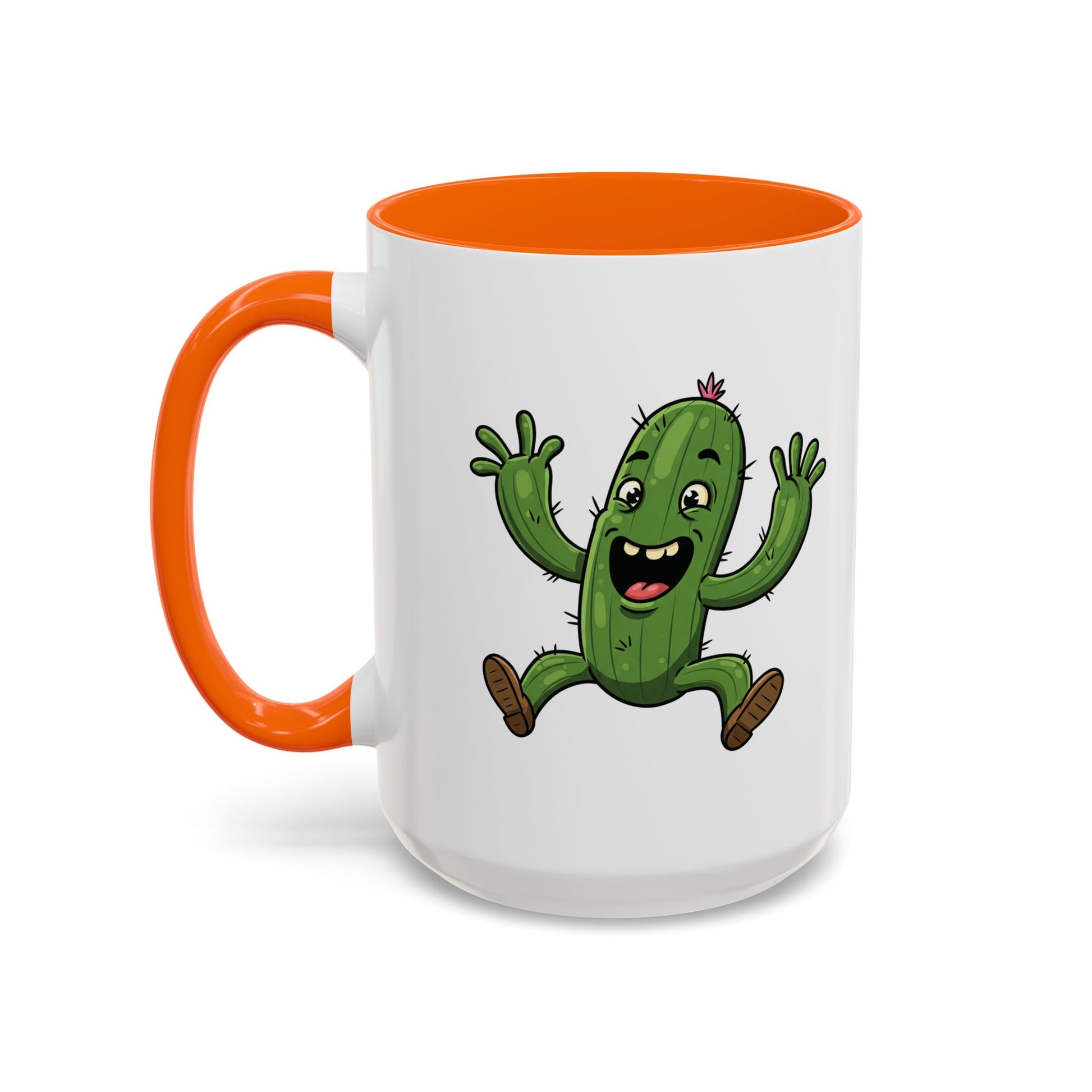 Cactus Mania Happy Jumping Cactus Mug - Cheerful Ceramic Coffee Cup