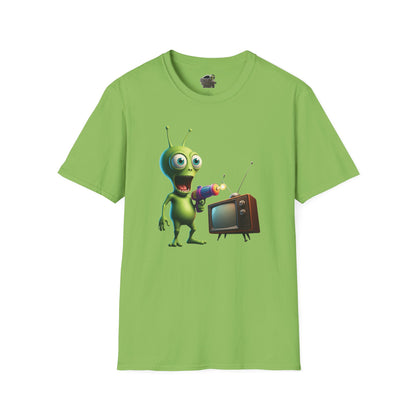 Kiwi Unisex alien zapping vintage TV t-shirt