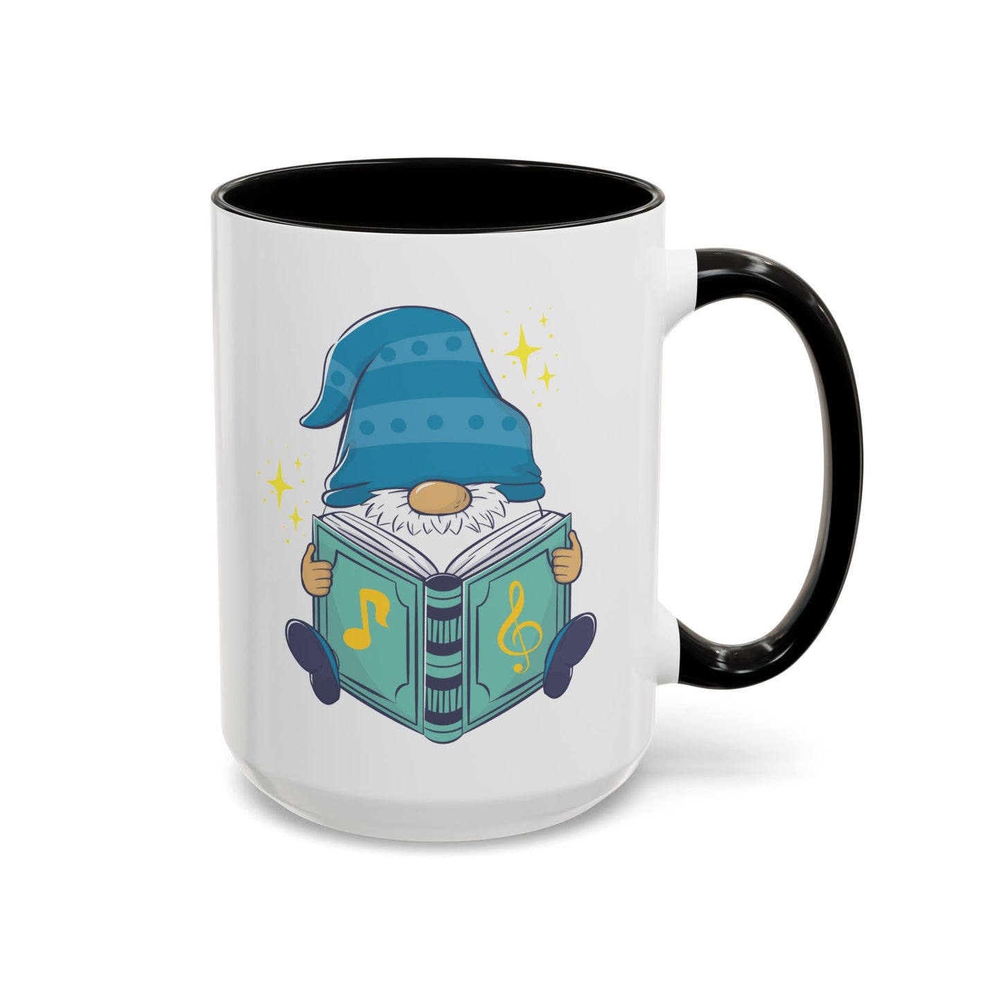 Whimsical Gnome & Music Book Mug - Brew Your Story | Ceramic Coffee & Tea Cup (11oz/15oz)