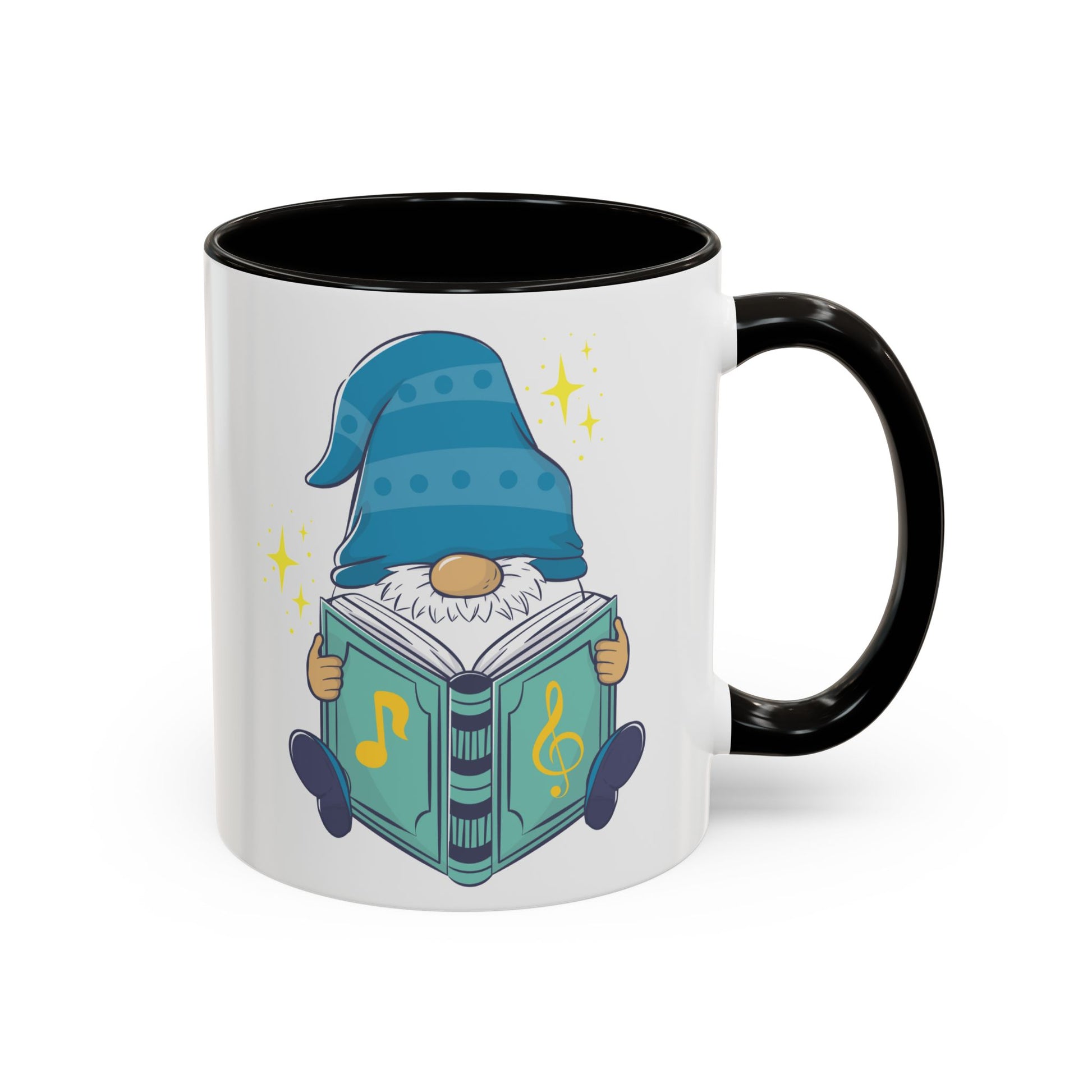Whimsical Gnome & Music Book Mug - Brew Your Story | Ceramic Coffee & Tea Cup (11oz/15oz)