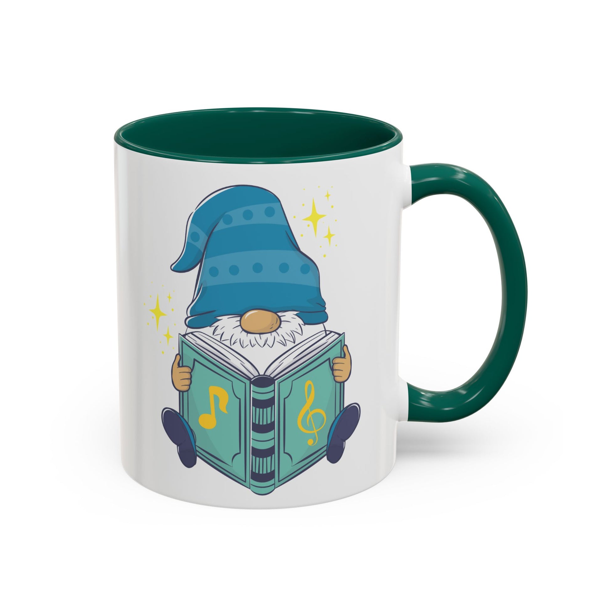 Whimsical Gnome & Music Book Mug - Brew Your Story | Ceramic Coffee & Tea Cup (11oz/15oz)