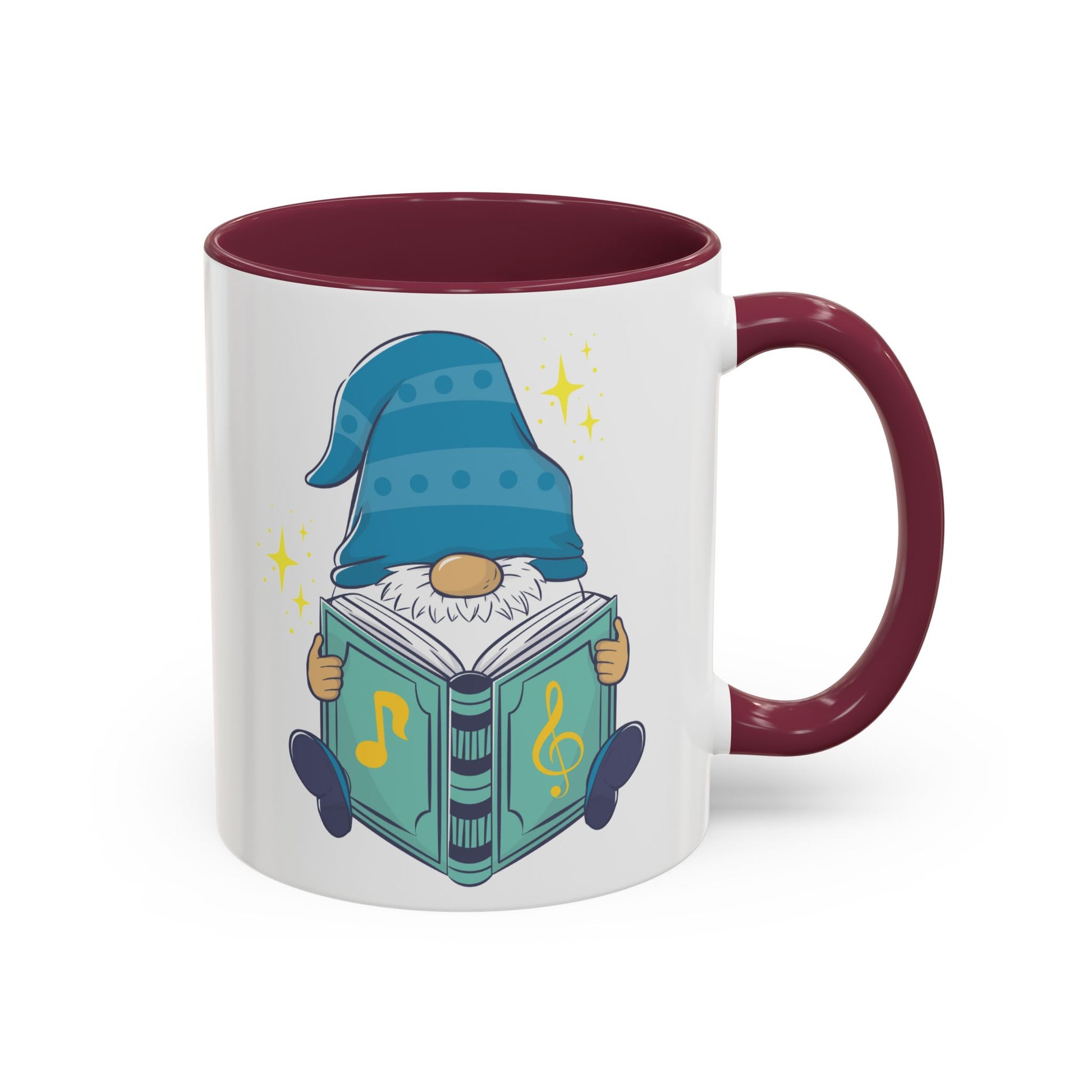 Whimsical Gnome & Music Book Mug - Brew Your Story | Ceramic Coffee & Tea Cup (11oz/15oz)
