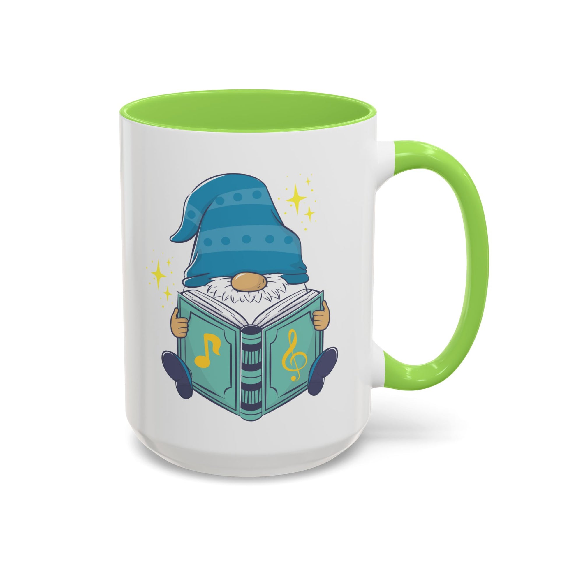 Whimsical Gnome & Music Book Mug - Brew Your Story | Ceramic Coffee & Tea Cup (11oz/15oz)