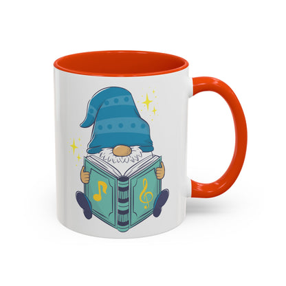 Whimsical Gnome & Music Book Mug - Brew Your Story | Ceramic Coffee & Tea Cup (11oz/15oz)