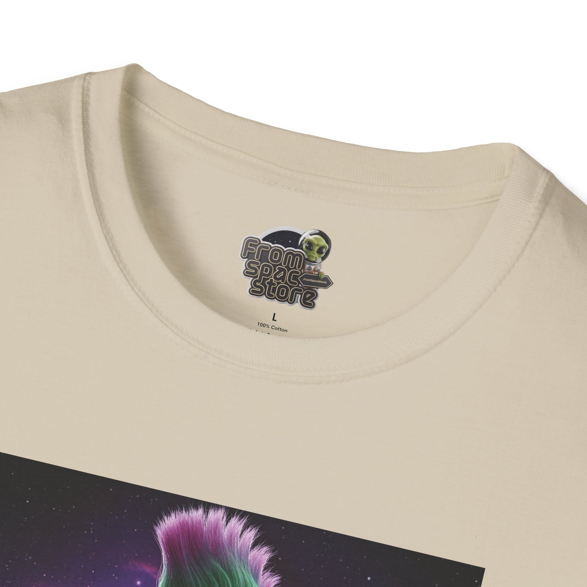 Logo brand detail Sand Unisex alien punk t-shirt with mobile phone