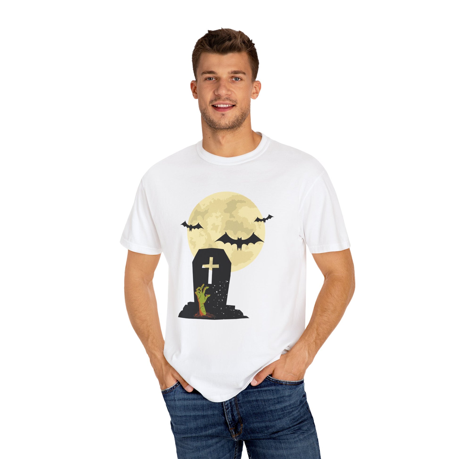 Halloween Cemetery Unisex T-Shirt | Spooky Graveyard Tee