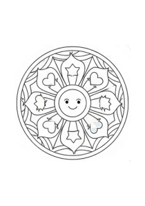 Mandala picture to color for 5-8 years old kids