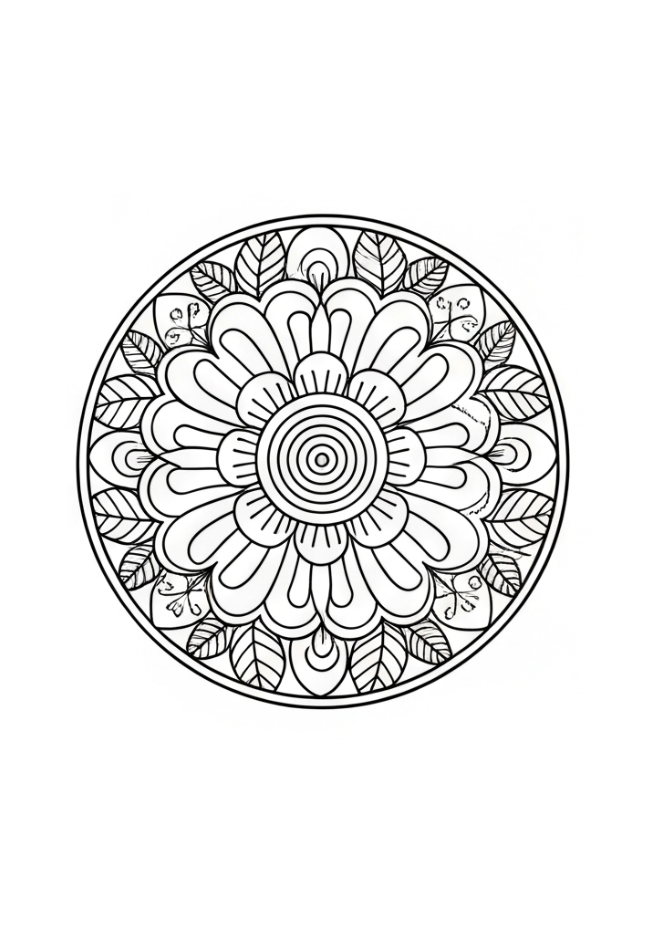 A child coloring a printable geometric mandala design to improve focus and mindfulness at home.