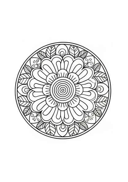 A child coloring a printable geometric mandala design to improve focus and mindfulness at home.