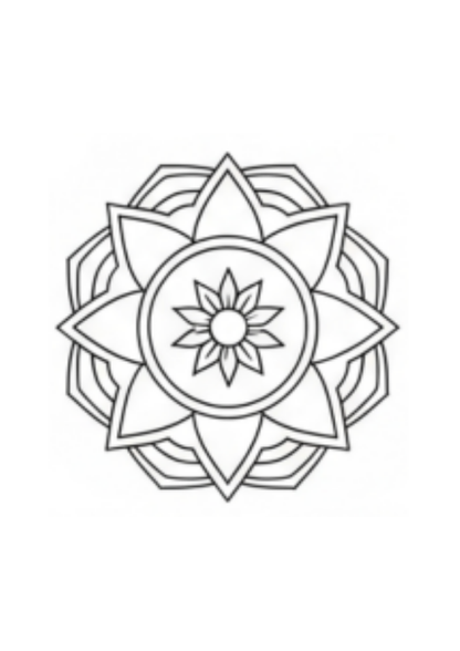 mandala design, flower to color  5-8 years age kids
