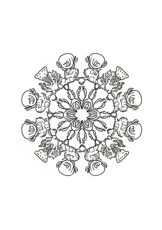 Black and white intricate mandala design on a white background