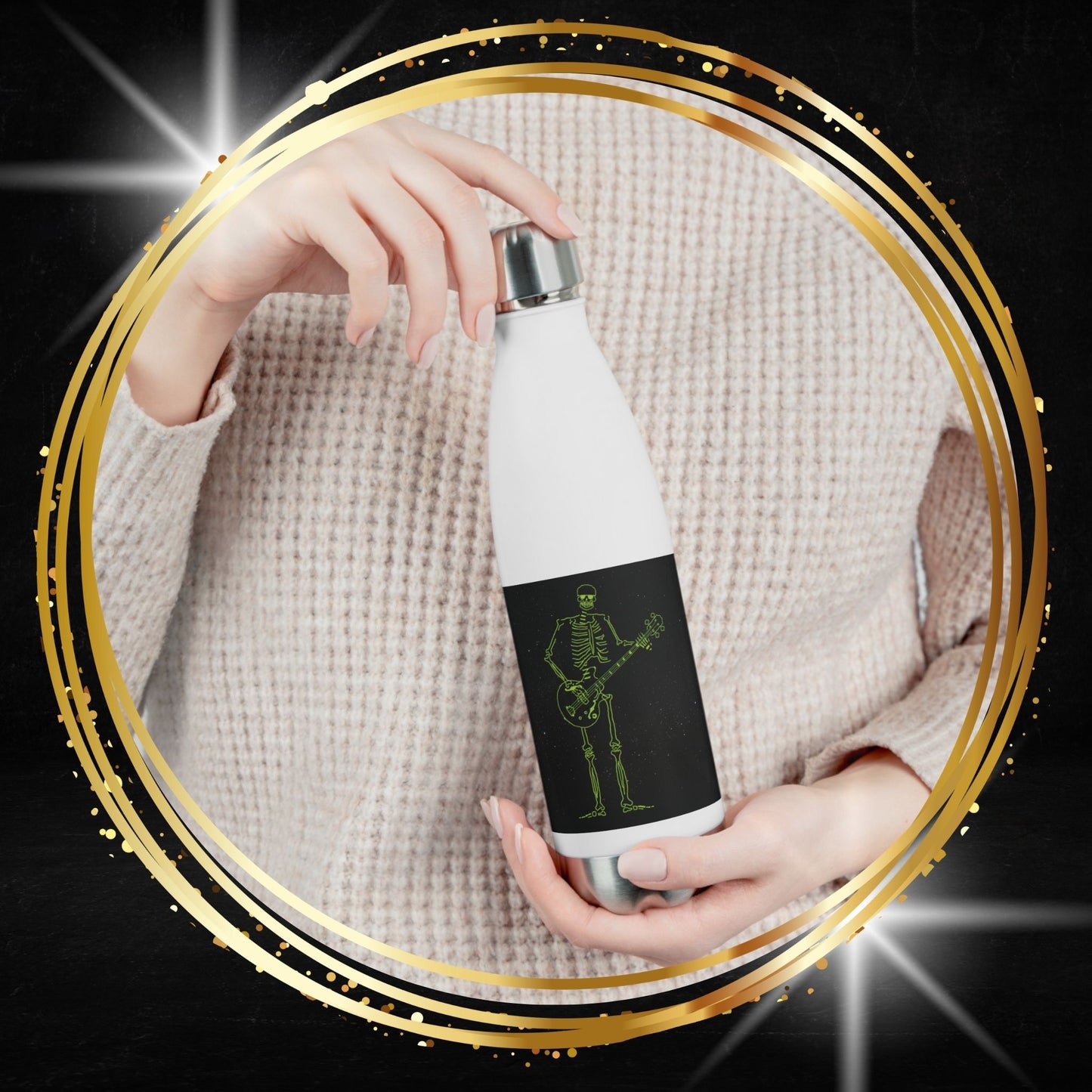 Bass Skeleton Water Bottle | Gothic Metal Bass Gear