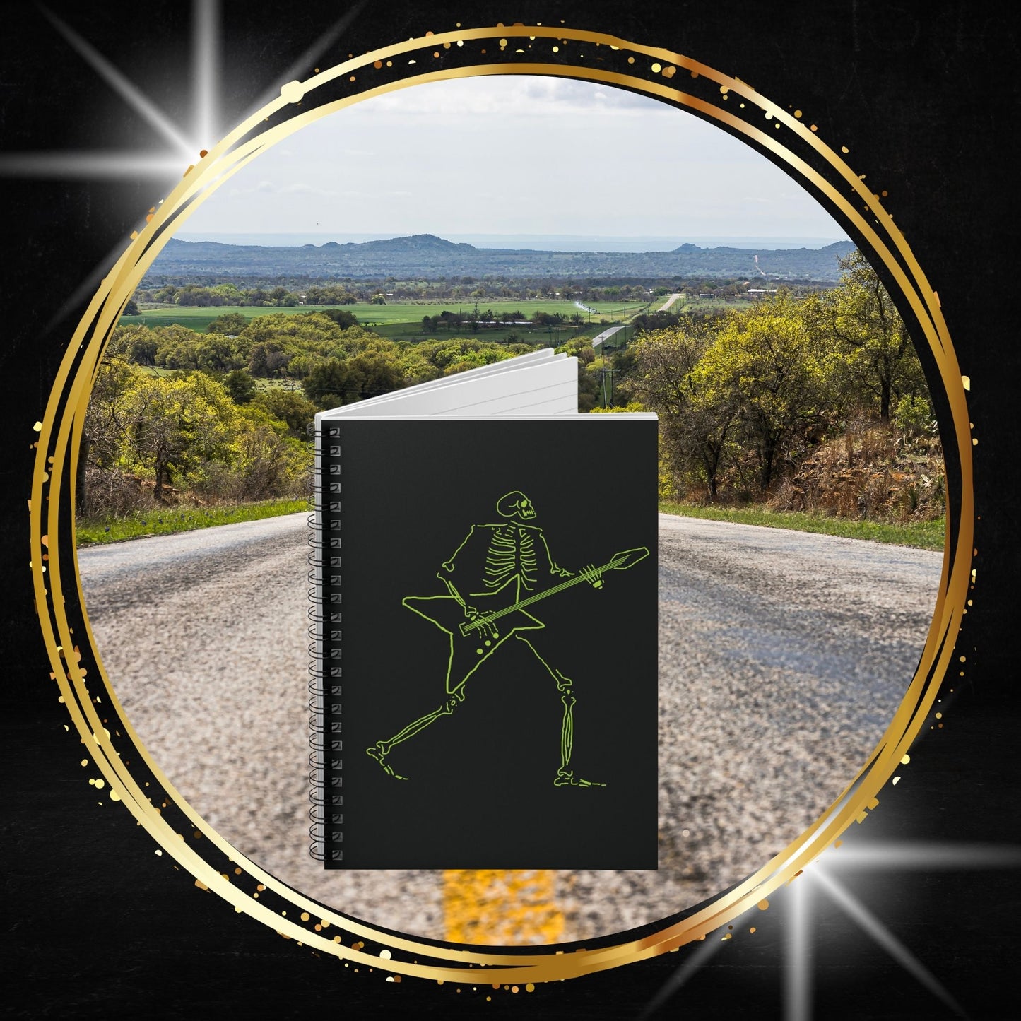Metal Skeleton Fluo Spiral Notebook - Shred Your Notes!