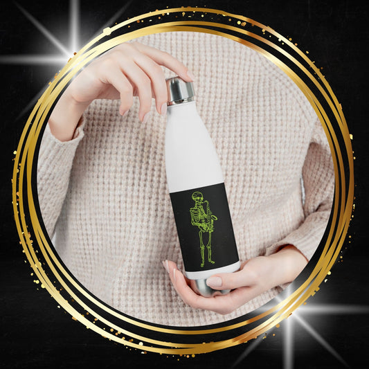 Neon Sax Skeleton Water Bottle | Fluo Metal Jazz Gear