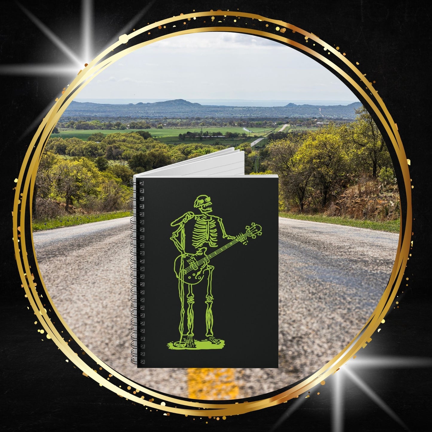 Metal Skeleton Fluo Spiral Notebook - Sing Your Notes!