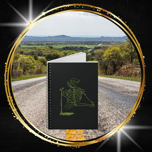 Galactic Glimmer: The Metal Skeleton Fluo Singer Interview Spiral Notebook