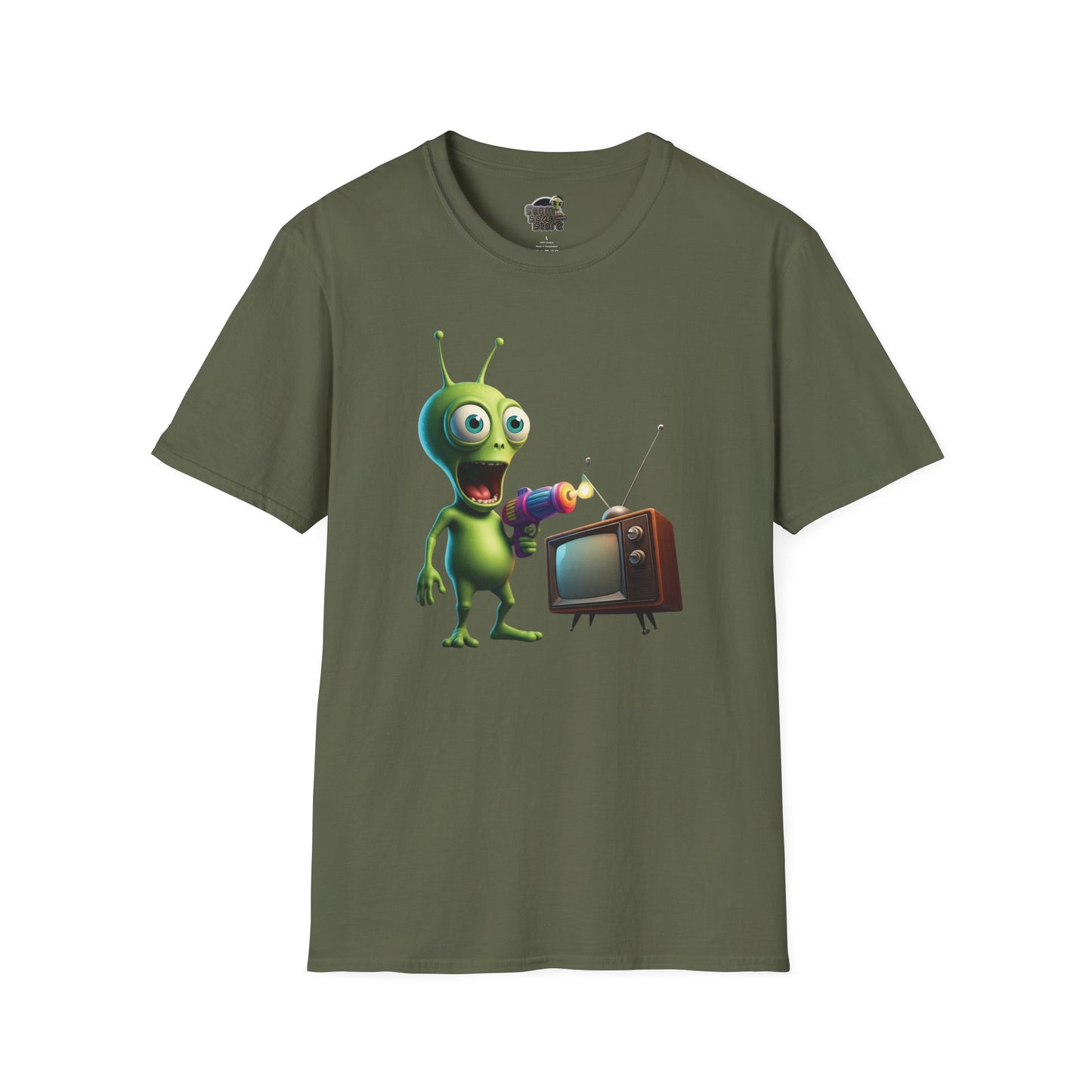 Military Unisex alien zapping vintage TV t-shirt