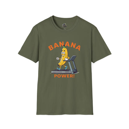 Banana Power t-shirt: Funny Fruit Workout Tee Military Green