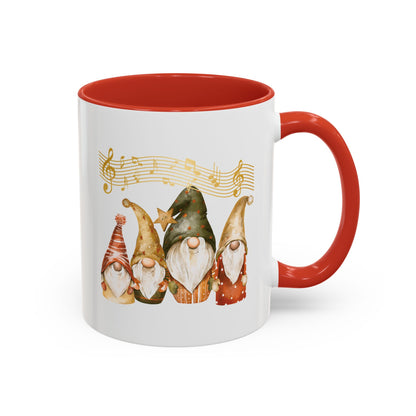 Musical Gnome Coffee Mug Red ceramic for music lovers gnome whispers collection.