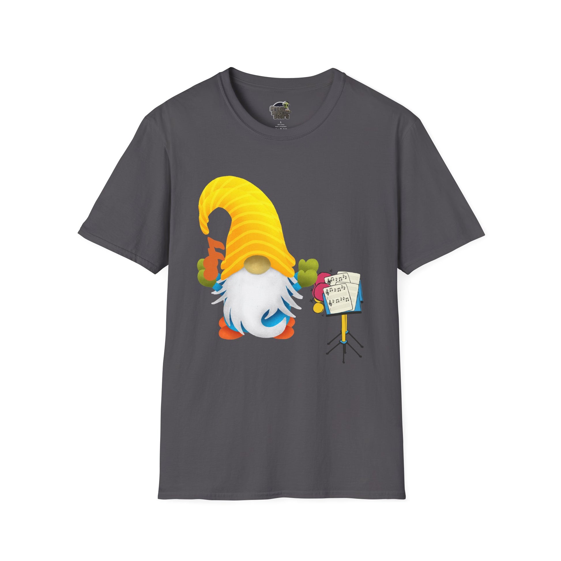 Musical Gnome Unisex T-Shirt: A Symphony of Style Charcoal