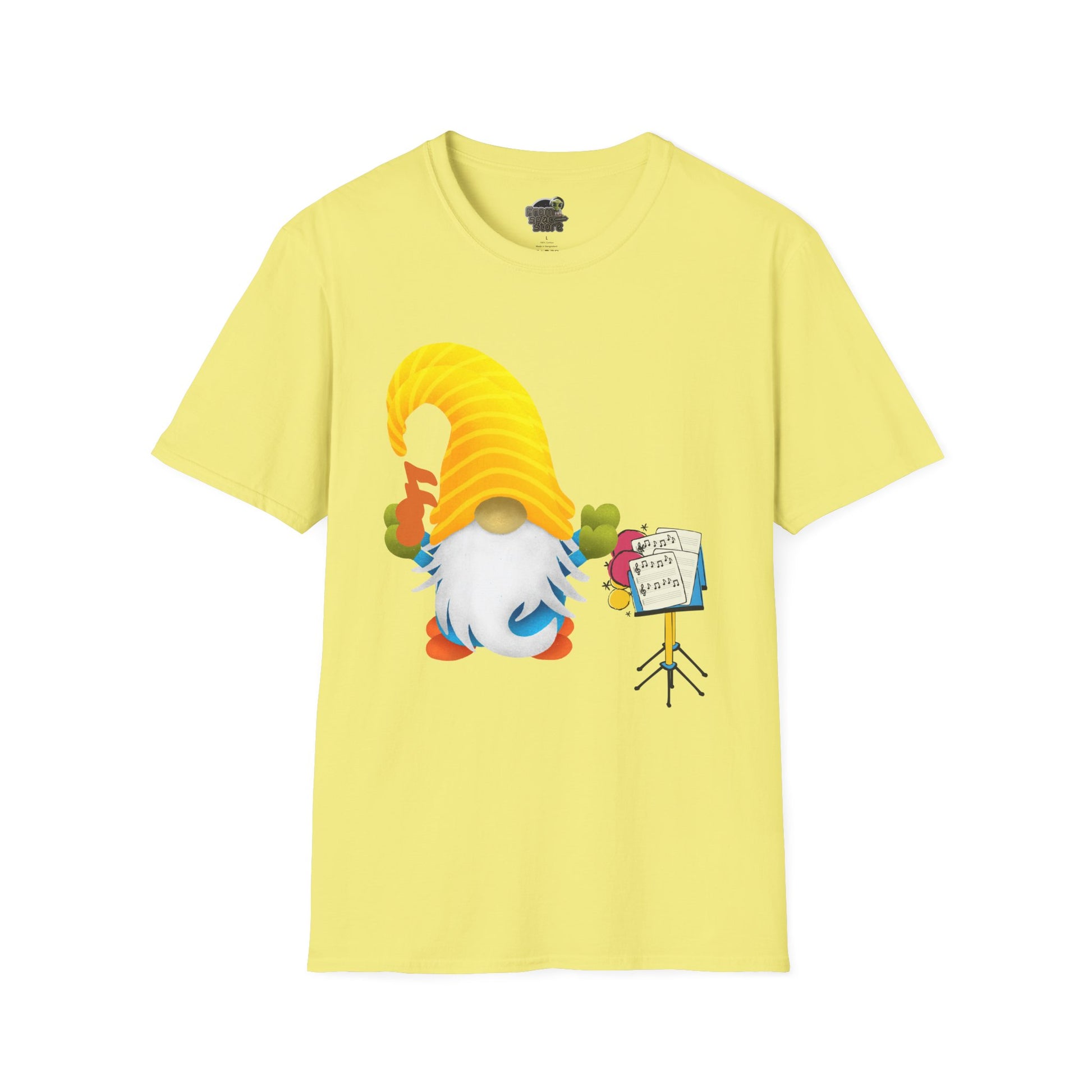 Musical Gnome Unisex T-Shirt: A Symphony of Style Cornsilk