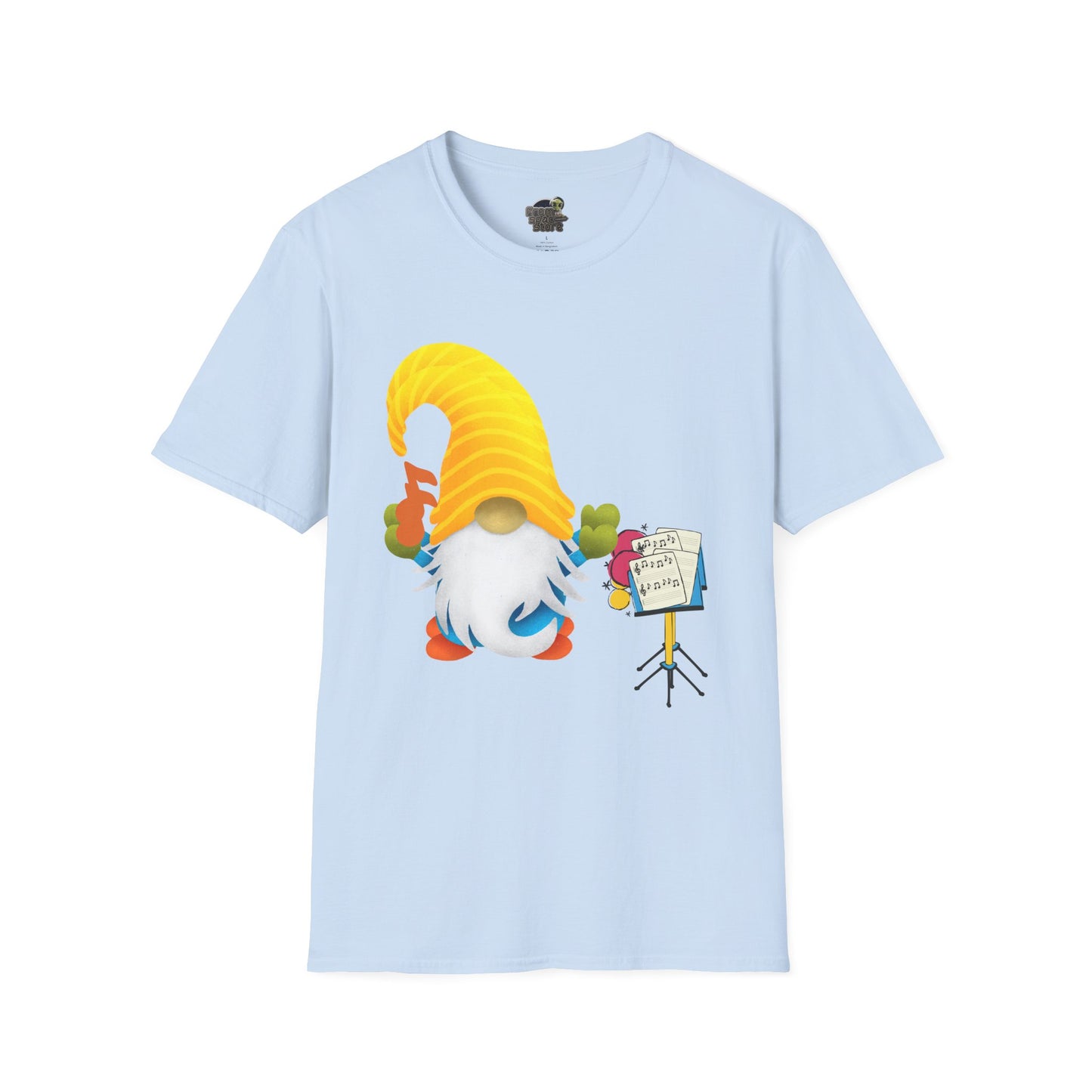 Musical Gnome Unisex T-Shirt: A Symphony of Style Light Blue