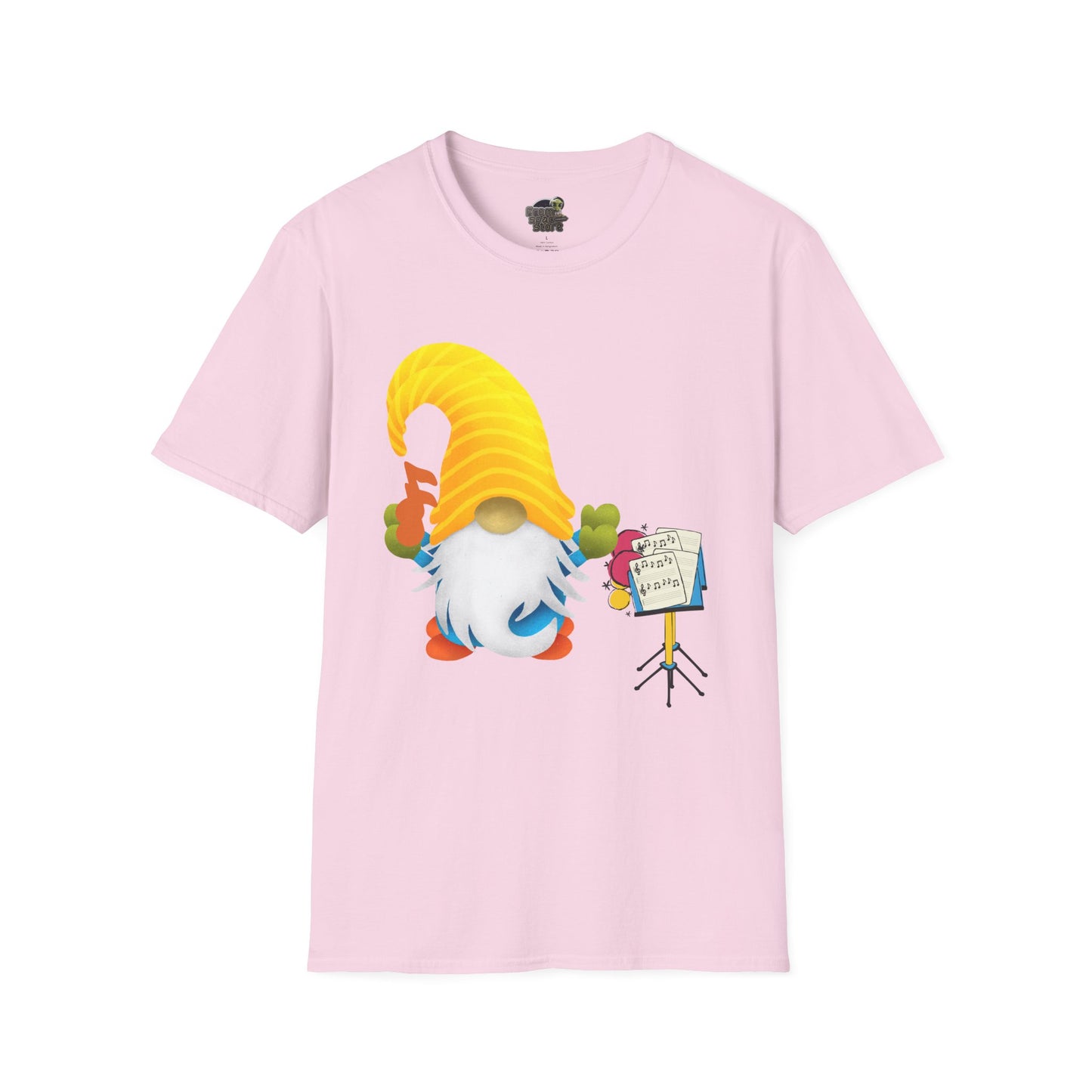 Musical Gnome Unisex T-Shirt: A Symphony of Style Light Pink