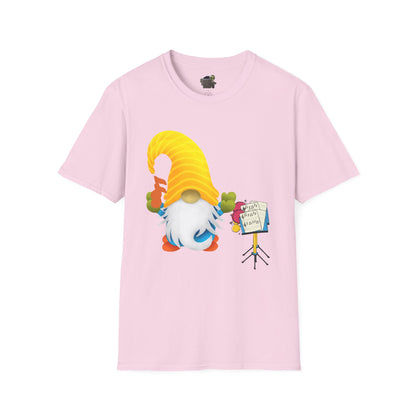 Musical Gnome Unisex T-Shirt: A Symphony of Style Light Pink