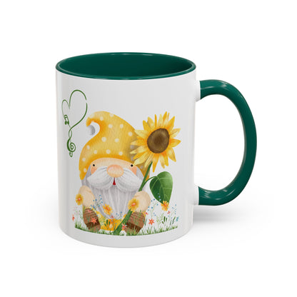 Mystical Gnome & Sunny Sunflower Mug - Your Garden's Secret Charm | Ceramic Coffee & Tea Cup (11oz/15oz)