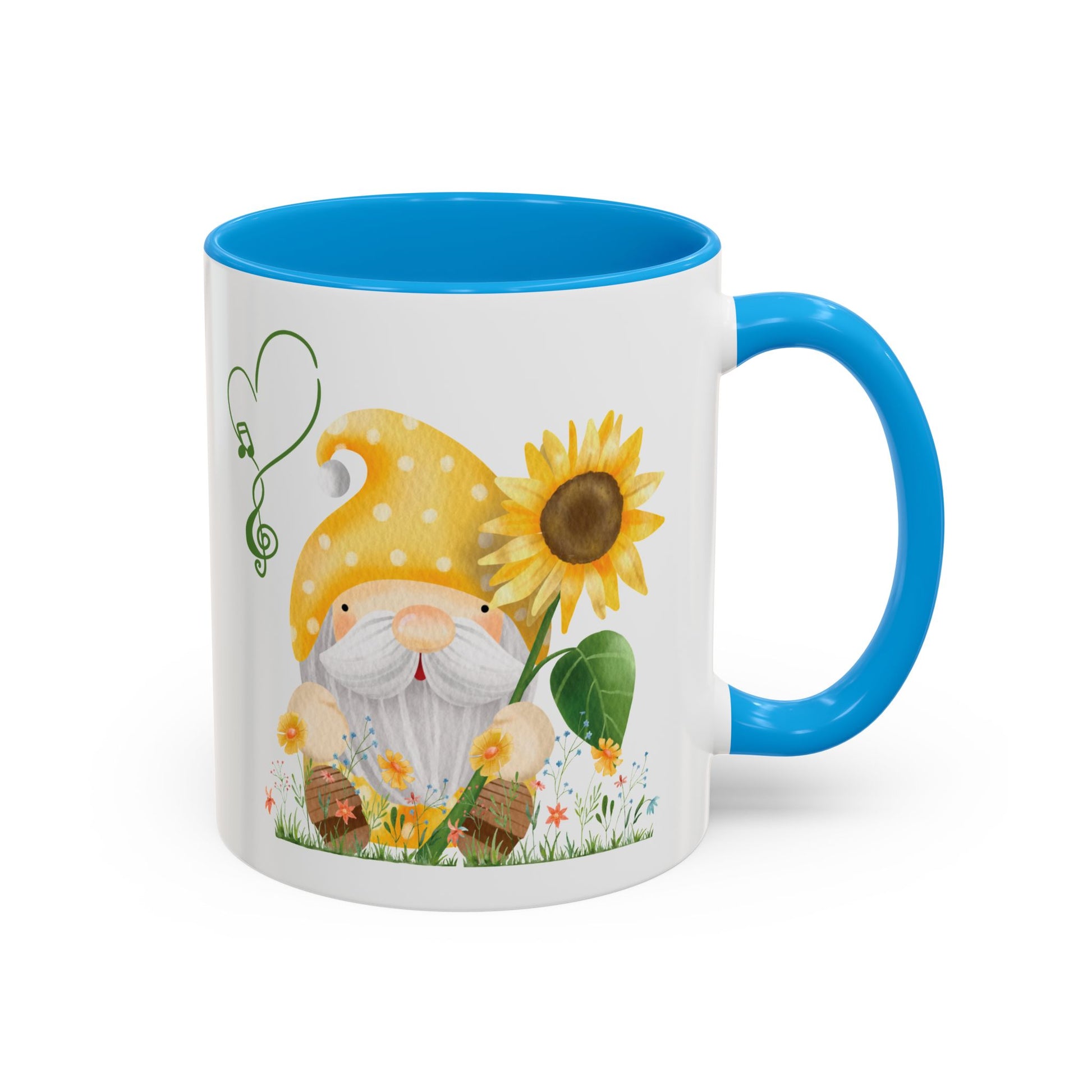 Mystical Gnome & Sunny Sunflower Mug - Your Garden's Secret Charm | Ceramic Coffee & Tea Cup (11oz/15oz)
