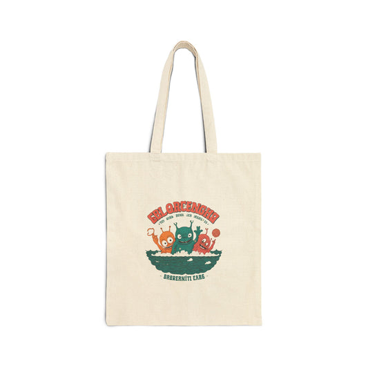 Alien Vibes Eco-Tote: Large, Durable & Funny Design | Reusable Shopping & Beach Bag | Natural & Black