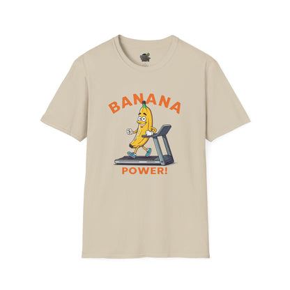 Banana Power t-shirt: Funny Fruit Workout Tee Sand
