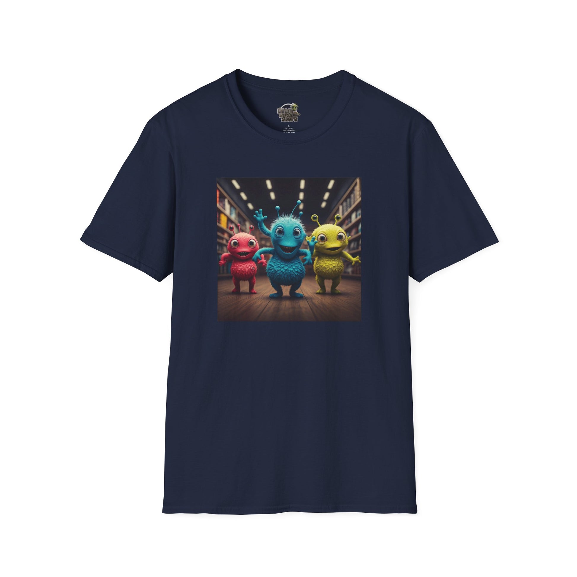  Alien dancer on a navy T-shirt: funny and unique design