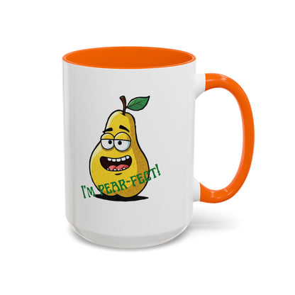 Funny Pear Mug - Ceramic Coffee Cup with Cute Design - Unique Gift Idea 15oz Orange