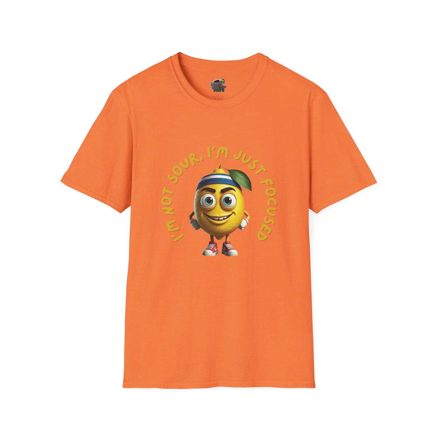 Focused Lemon t-shirt: Funny Running Fruit Tee Heather Orange