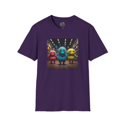  Alien dancer on a purple T-shirt: funny and unique design
