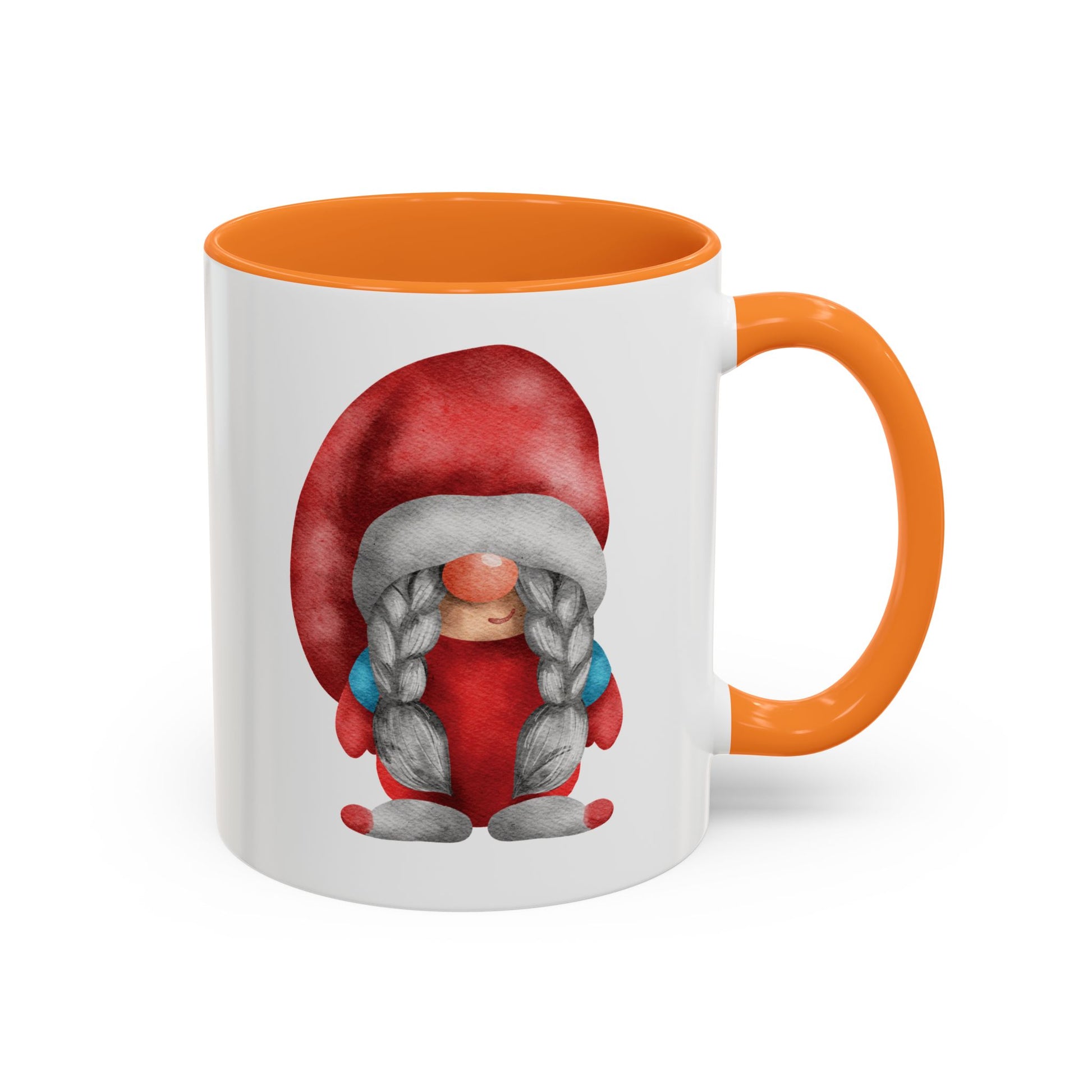 Cheerful Red Gnome with Braids Mug - Sip Your Sweet Melody | Ceramic Coffee & Tea Cup (11oz/15oz)