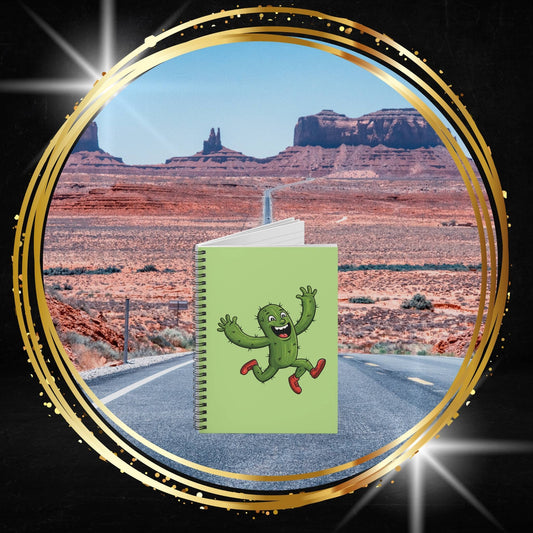 Running Cactus Spiral Notebook | Funny Plant Lover Journal & Cute Succulent Gift