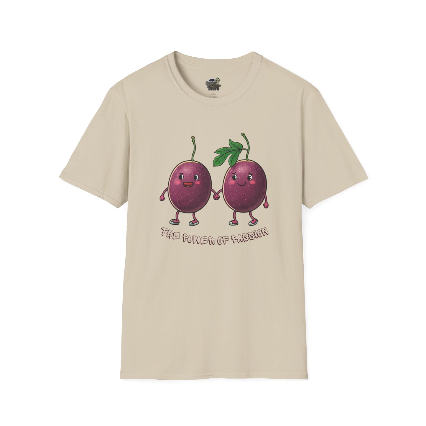 Power of Passion t-shirt: Funny Passion Fruit Love Tee Sand Cotton