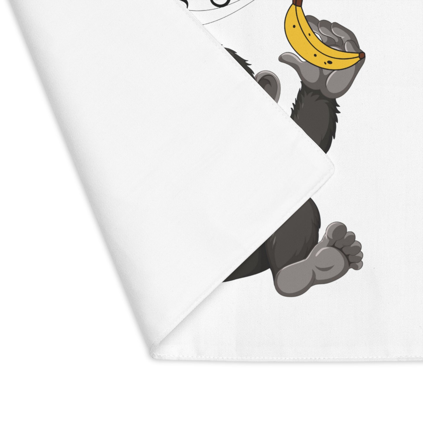 Serious Cool Vibe Christmas Placemat on a dark kitchen table with teacup. Bold US dining mat for those tired of boring reds and greens.