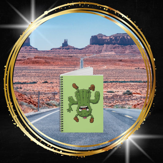 Stressed Upside-Down Cactus Spiral Notebook | Funny Work Journal & Mood Gift Idea