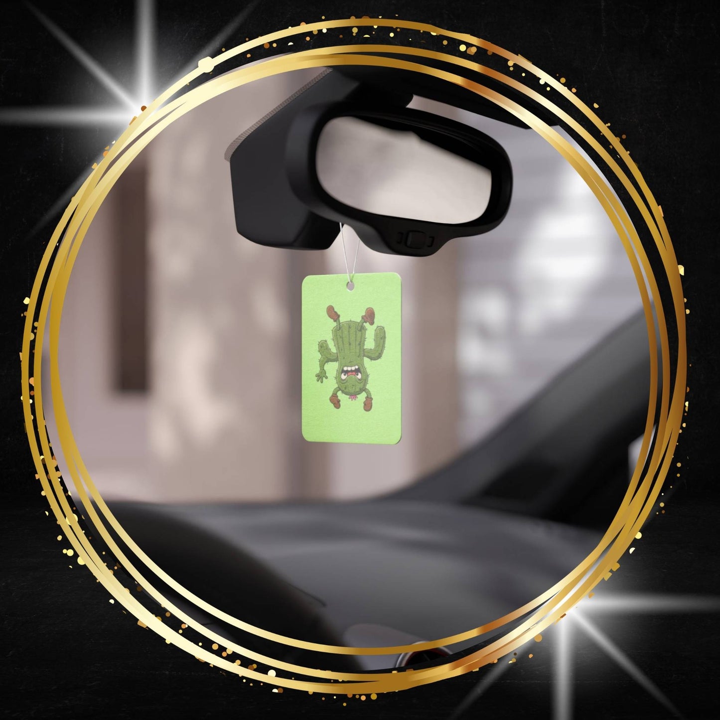 Shocked Upside-down Cactus Car Air Freshener -  Power Car Freshener: Fresh Scent, Long-Lasting Fragrance, Funny Design