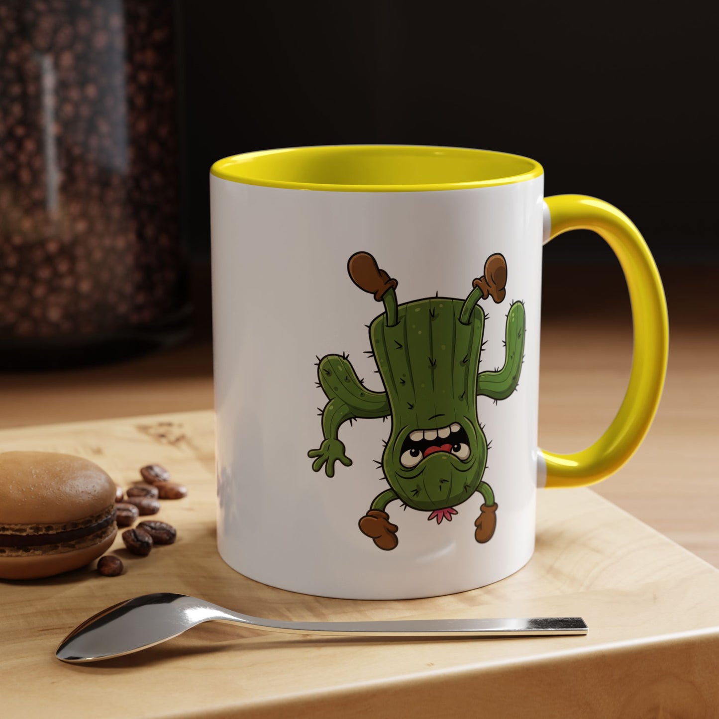 Cactus Mania Shocked Cactus Mug - Upside Down Fun Ceramic Cup
