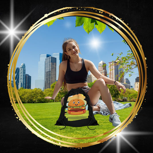 Sunny Slider Hamburger Drawstring Bag | Fun Street Food Gear